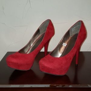 Gorgeous red suede shoes